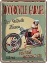 Blechschild 40x30 cm Motorcycle Garage Auto Werkstatt