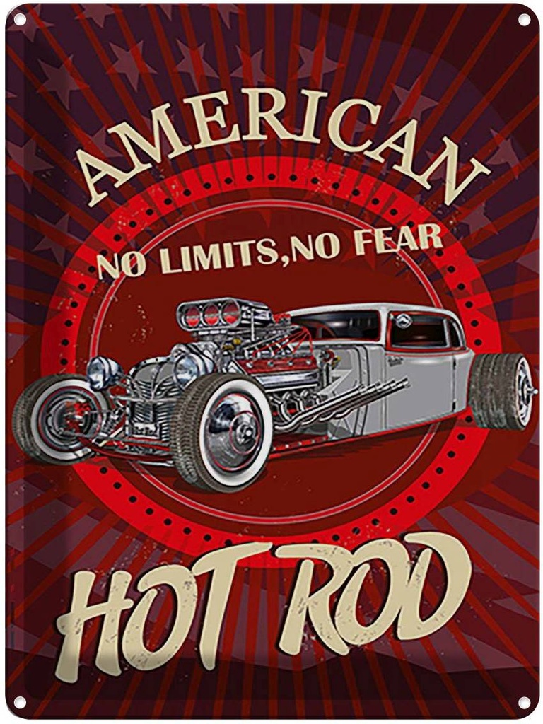 [LA-118785] Blechschild 40x30 cm hot rod Auto no limits fear Garage Werkstatt