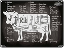 Blechschild 30x40 cm Organic Fleisch Metzgerei Hofladen Marktstand Laden