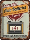 Blechschild 40x30 cm Auto Batteries extra life Garage Werkstatt