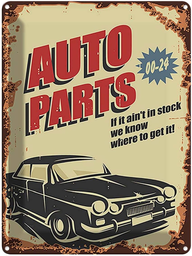 [LA-118805] Blechschild 40x30 cm Auto Parts 00-24 Service Garage Werkstatt