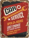 Blechschild 40x30 cm Car Service open 24 hours Auto Garage Werkstatt