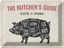 Blechschild 30x40 cm Pork cuts Metzgerei Fliesch Hofladen Marktstand Laden