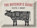 Blechschild 30x40 cm Beef cuts Fleisch Metzgerei Hofladen Marktstand Laden