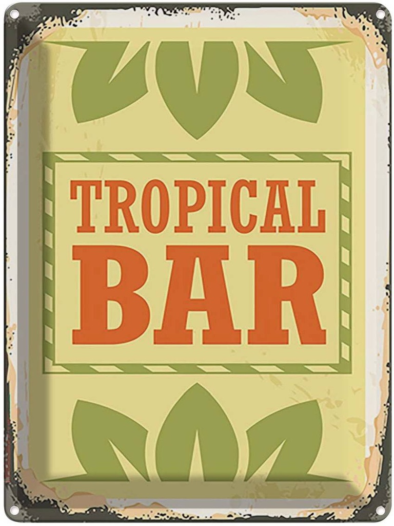 [LA-118815] Blechschild 40x30 cm Tropical Bar Sommer Essen Trinken Club Alkohol