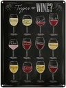 Blechschild 40x30 cm Types of Alkohol wine Merlot Rose Essen Trinken Bar Club
