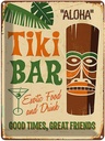 Blechschild 40x30 cm Tiki Bar Aloha Exotic Food Essen Trinken Club Alkohol