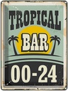 Blechschild 40x30 cm Tropical Bar Retro 00-24 Essen Trinken Club Alkohol
