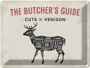 Blechschild 30x40 cm cuts of Venison Metzgerei Dekoration