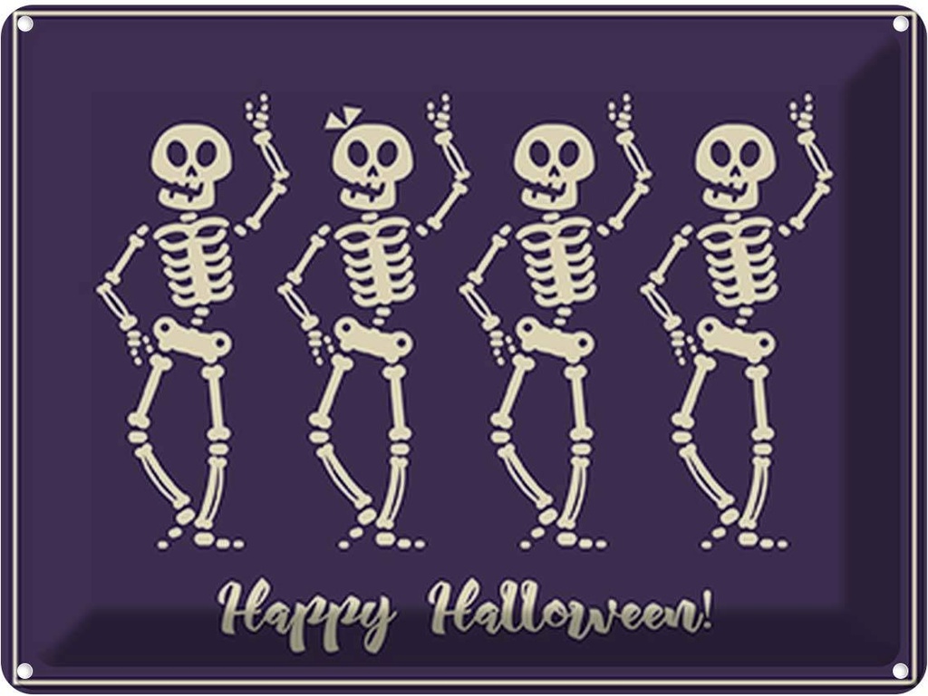 [LA-118866] Blechschild 30x40 cm Happy Halloween Geburtstag Feiern Party Fest