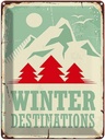 Blechschild 40x30 cm Ski winter destinations Abenteuer Reisen
