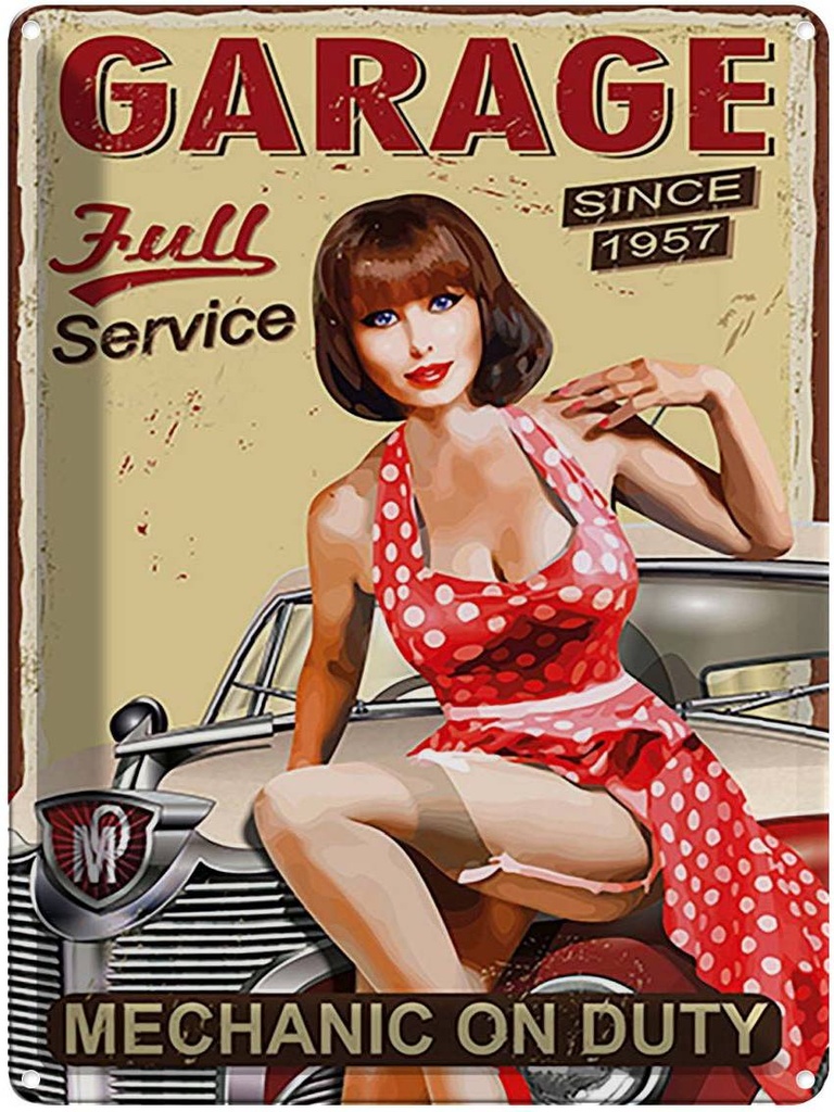 [LA-118873] Blechschild 40x30 cm Retro full Service mechanic Auto Garage Werkstatt