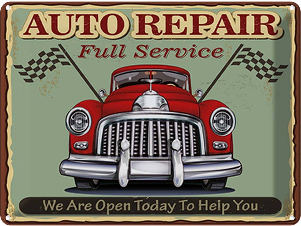 [LA-118875] Blechschild 30x40 cm Auto repair full Service Garage Werkstatt