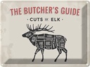 Blechschild 30x40 cm cuts of Elk Metzgerei Dekoration