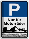 Blechschild 40x30 cm Park Nur für Motorräder Parkplatzschild
