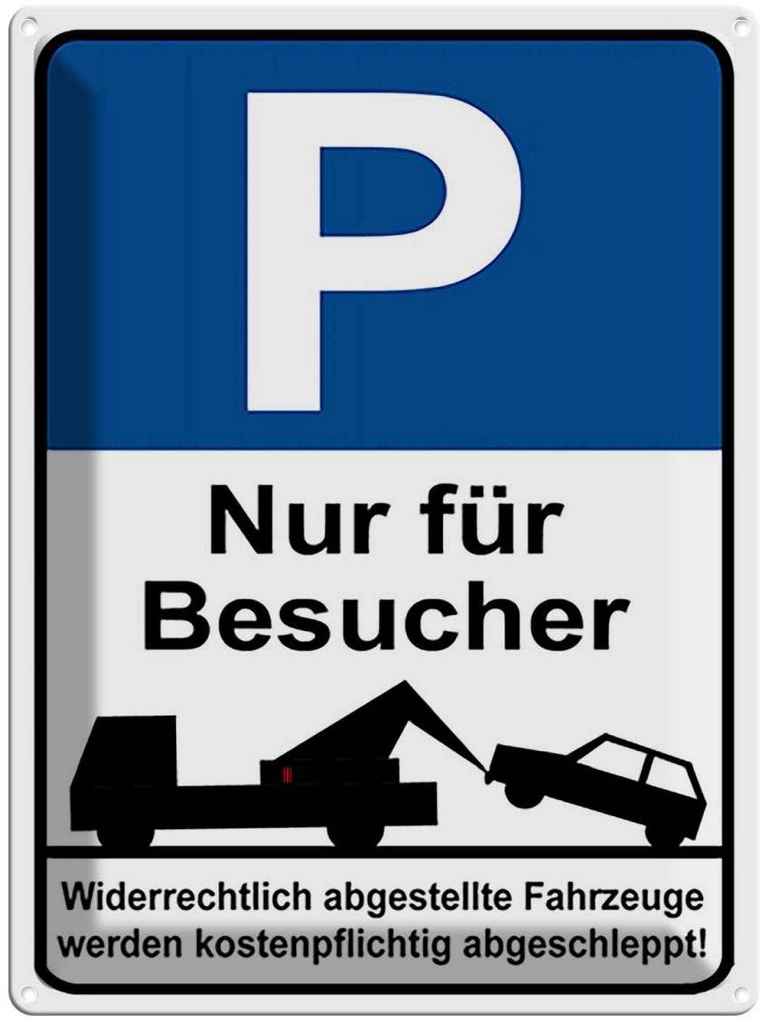 [LA-118899] Blechschild 40x30 cm Park Nur für Besucher Parkplatzschild