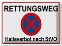 Blechschild 30x40 cm Rettungsweg Halteverbot nach StVO Warnschild Hinweisschild Sicherheit Vorsicht