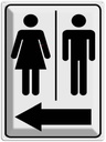 Blechschild 40x30 cm Toilettenfiguren Pfeil links Geschenk