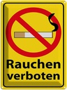 Blechschild 40x30 cm Rauchen Verbot Warnschild Hinweisschild Sicherheit Vorsicht