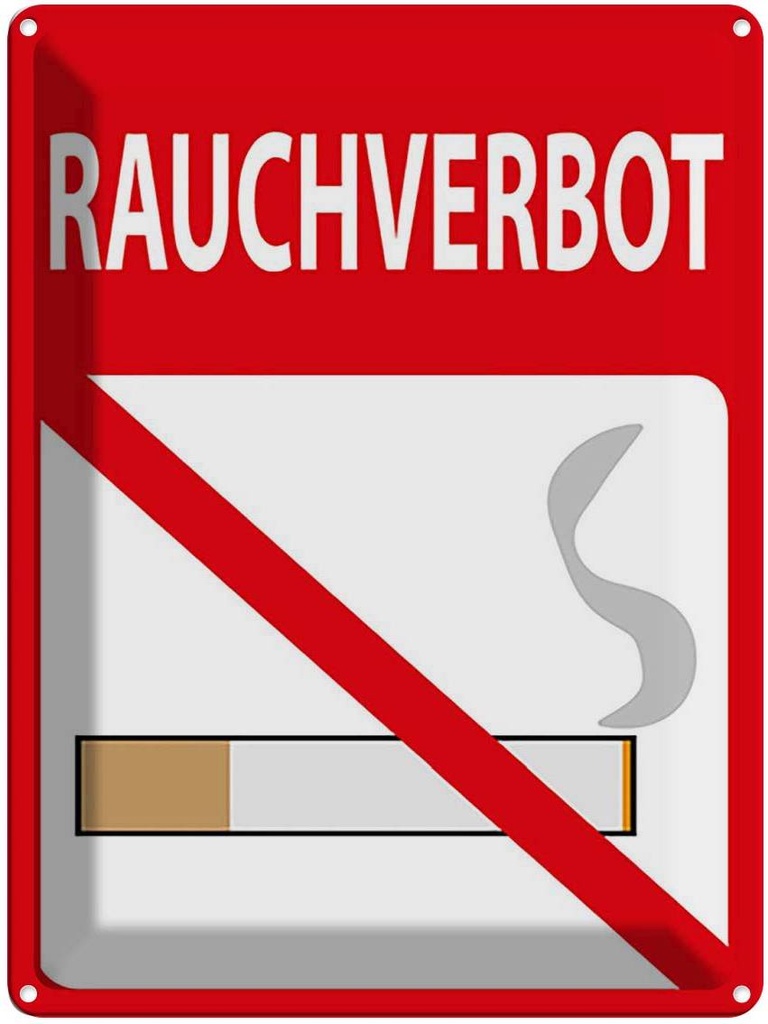 [LA-118907] Blechschild 40x30 cm Rauchverbot Dekoration