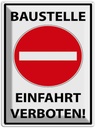Blechschild 40x30 cm Baustelle Einfahrt verboten Warnschild Hinweisschild Sicherheit Vorsicht