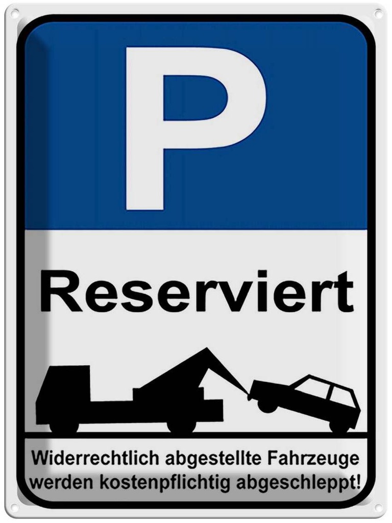 [LA-118944] Blechschild 40x30 cm Parkplatz P reserviert Parkplatzschild