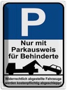 Blechschild 40x30 cm nur Parkausweis für Behinderte Parkplatzschild