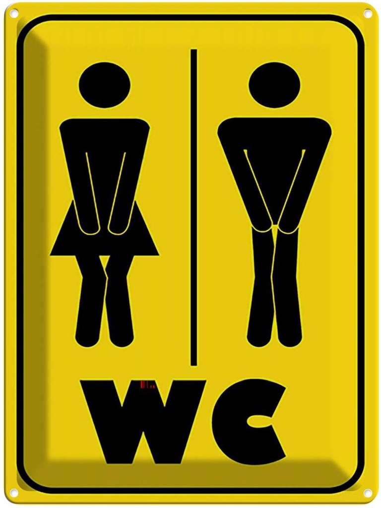 [LA-118958] Blechschild 40x30 cm WC Piktogramm Toilette Warnschild Hinweisschild Sicherheit Vorsicht