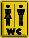 Blechschild 40x30 cm WC Piktogramm Toilette Warnschild Hinweisschild Sicherheit Vorsicht