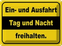Blechschild 30x40 cm Ausfahrt Tag Nacht freihalten Dekoration Warnschild Hinweisschild Sicherheit Vorsicht
