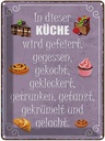 Blechschild 40x30 cm in dieser Küche wird gefeiert Kochen Essen