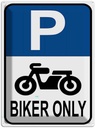 Blechschild 40x30 cm Biker only Motorrad Parkplatzschild