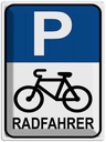 Blechschild 40x30 cm Parkplatz Radfahrer Parkplatzschild