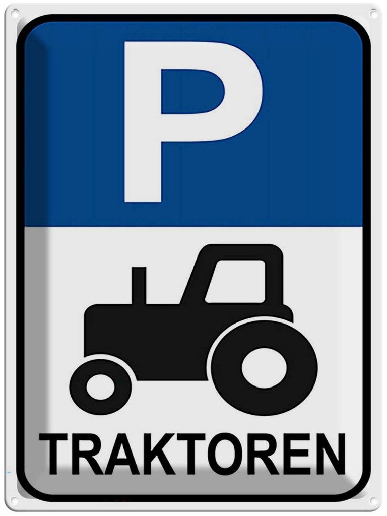 [LA-119037] Blechschild 40x30 cm Parkplatz Traktor Parkplatzschild