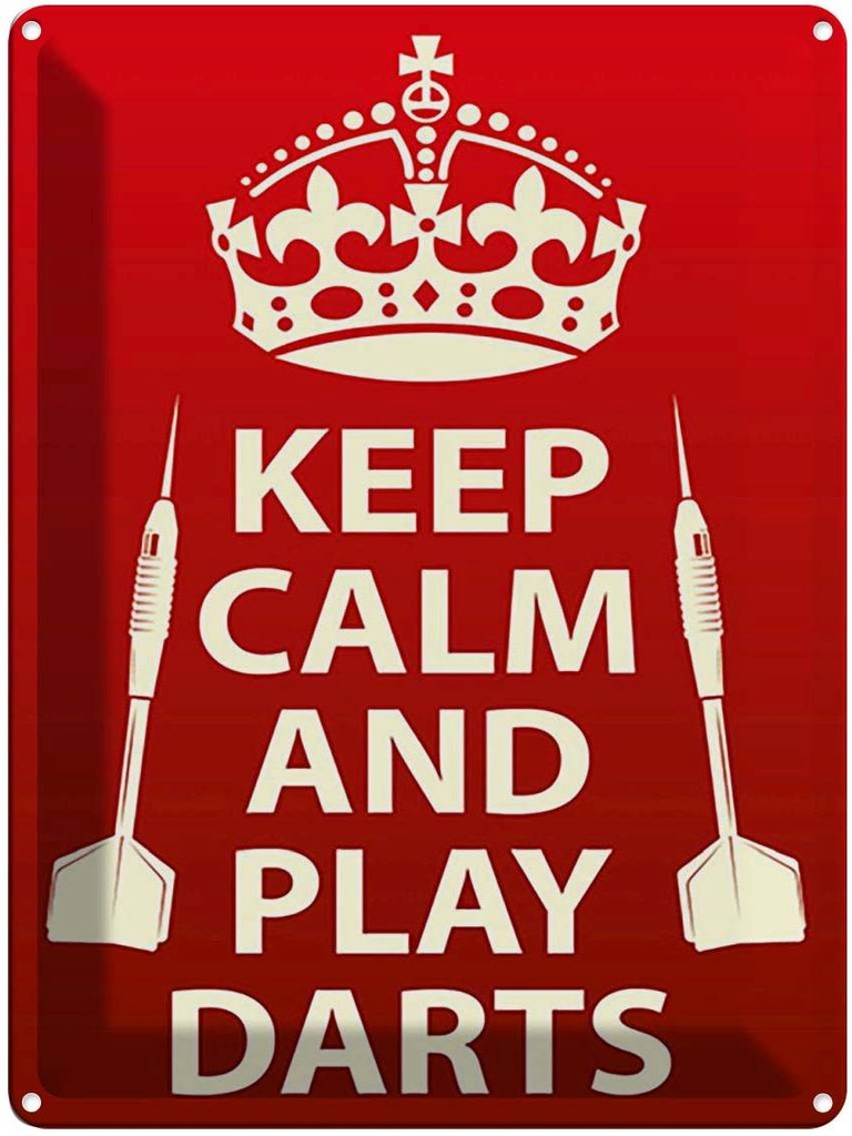 [LA-119043] Blechschild 40x30 cm Keep Calm and play Darts Yoga