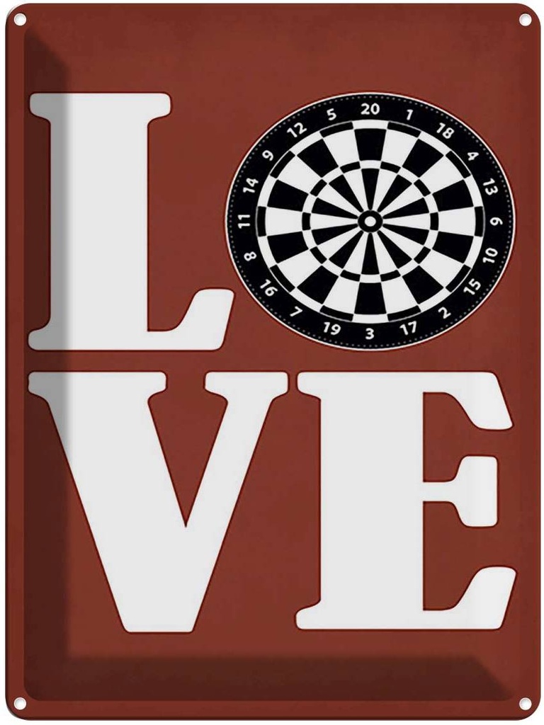 [LA-119046] Blechschild 40x30 cm Love Dart Sport Hobby