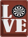 Blechschild 40x30 cm Love Dart Sport Hobby