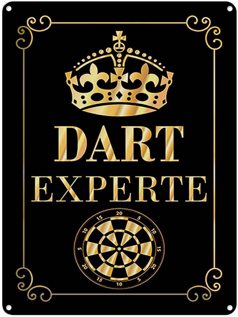 [LA-119050] Blechschild 40x30 cm Dart Experte Krone Sport Hobby