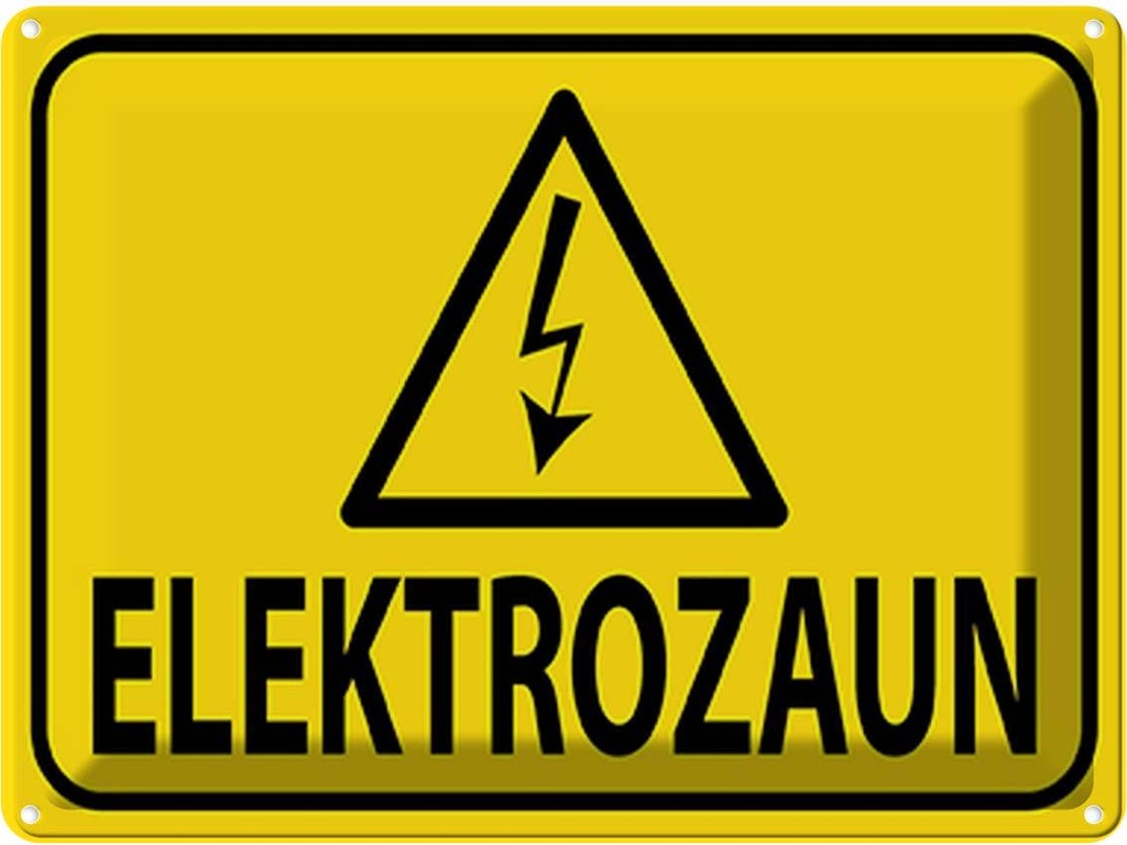 [LA-119059] Blechschild 30x40 cm Elektrozaun Warn Vorsicht Warnschild Hinweisschild Sicherheit