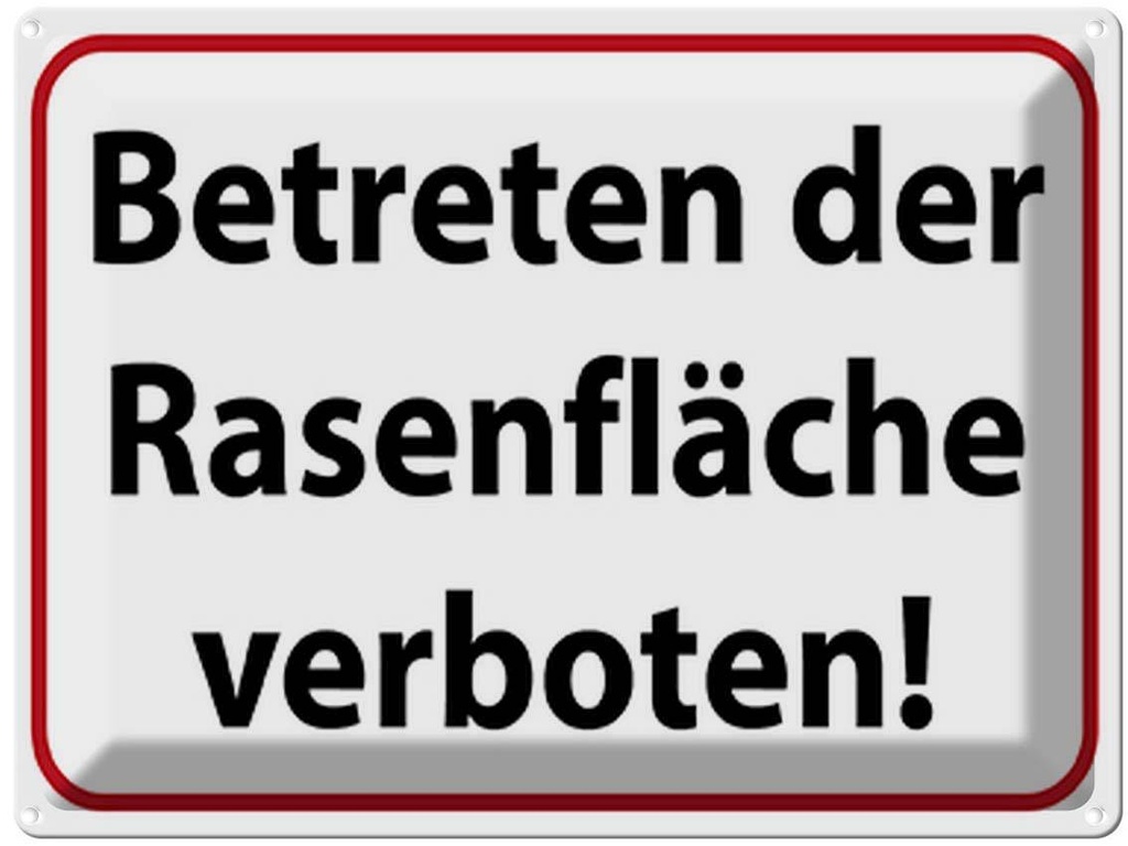 [LA-119068] Blechschild 30x40 cm Betreten Rasenfläche verboten Warnschild Hinweisschild Sicherheit Vorsicht