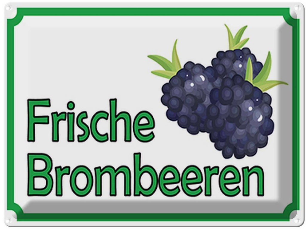 [LA-119072] Blechschild 30x40 cm frische Brombeeren Hofladen Marktstand Laden Obst Gemüse