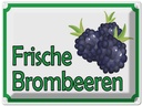 Blechschild 30x40 cm frische Brombeeren Hofladen Marktstand Laden Obst Gemüse
