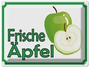 Blechschild 30x40 cm frische Äpfel Verkauf Hofladen Marktstand Laden Obst Gemüse