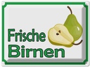 Blechschild 30x40 cm frische Birnen Hofladen Marktstand Laden Obst Gemüse