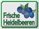 Blechschild 30x40 cm frische Heidelbeeren Hofladen Marktstand Laden Obst Gemüse