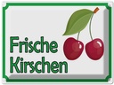 Blechschild 30x40 cm frische Kirschen Hofladen Marktstand Laden Obst Gemüse