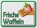 Blechschild 30x40 cm frische Waffeln Verkauf England