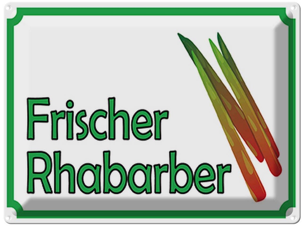 [LA-119095] Blechschild 30x40 cm frische Rhabarber Hofladen Marktstand Laden Obst Gemüse