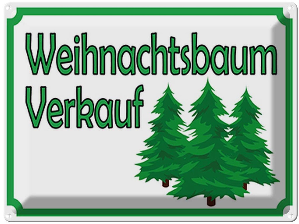 [LA-119097] Blechschild 30x40 cm Weihnachtsbaum Verkauf Weihnachten