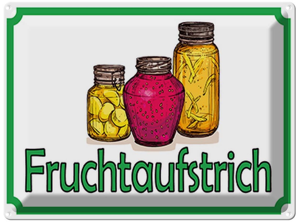 [LA-119103] Blechschild 30x40 cm Fruchtaufstrich Verkauf England